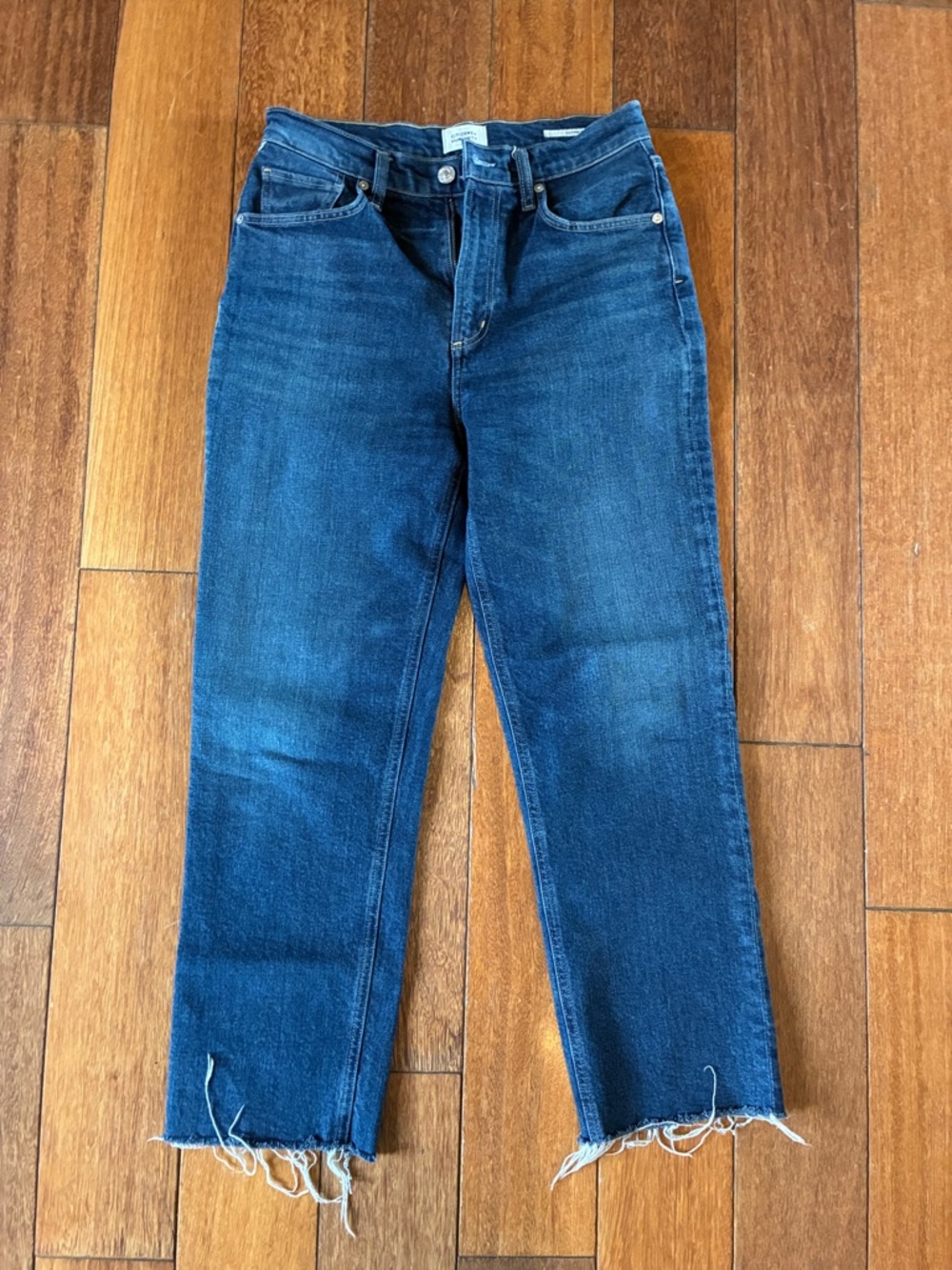 Citizens Of Humanity Raw-Hem Straight Jeans - Dark Blue